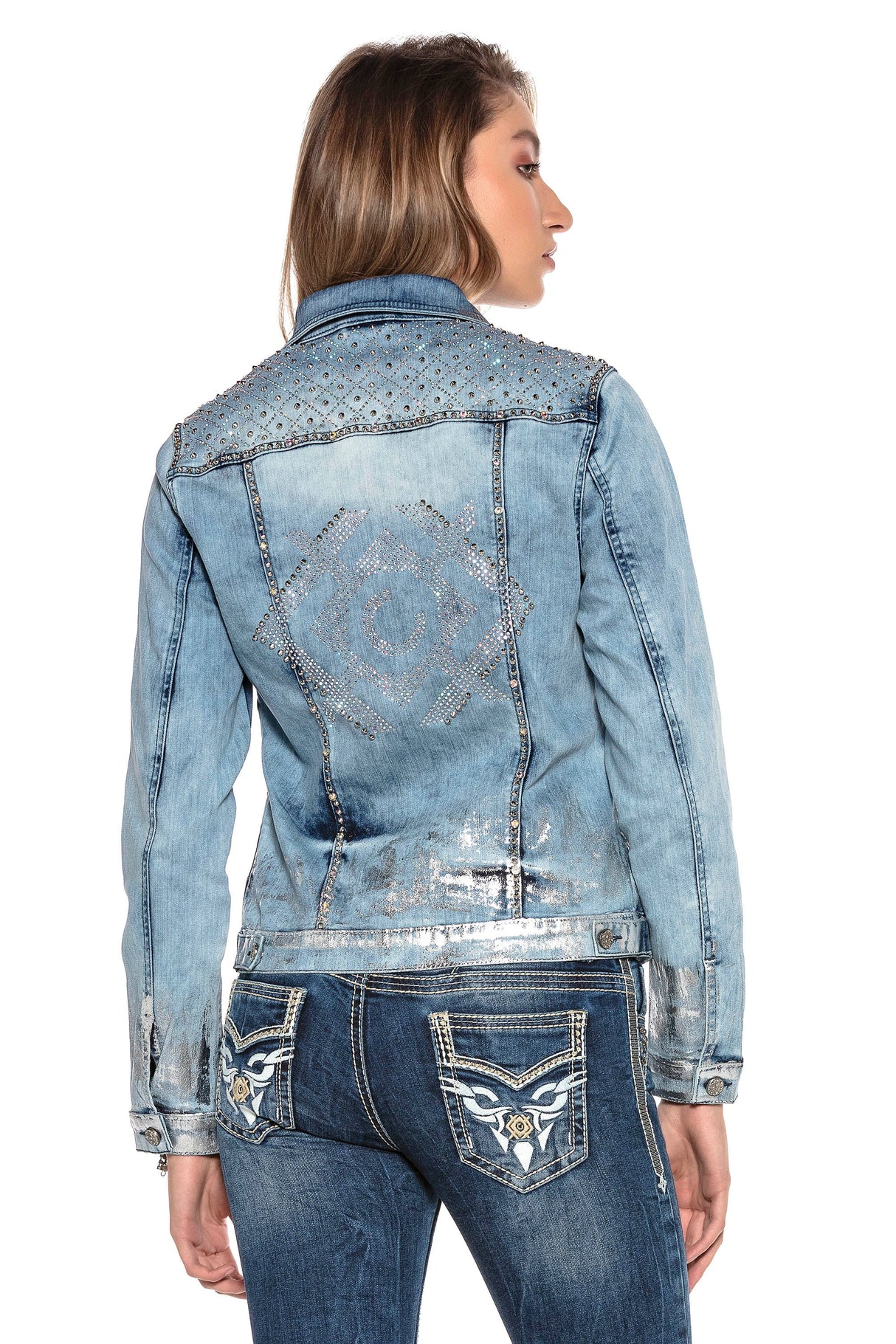 WJ174 Women's Jacket with Denim Look Highlight