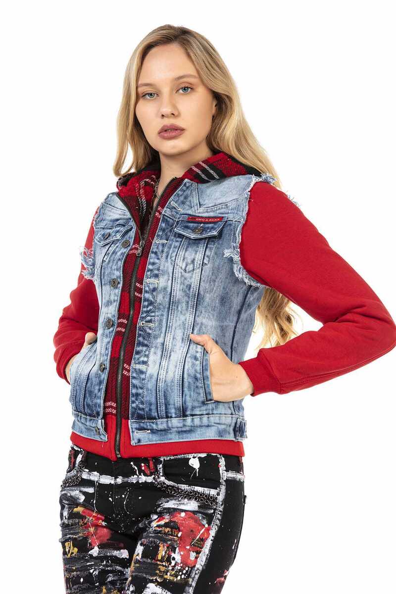 WJ191 Women's denim jacket in a sporty look