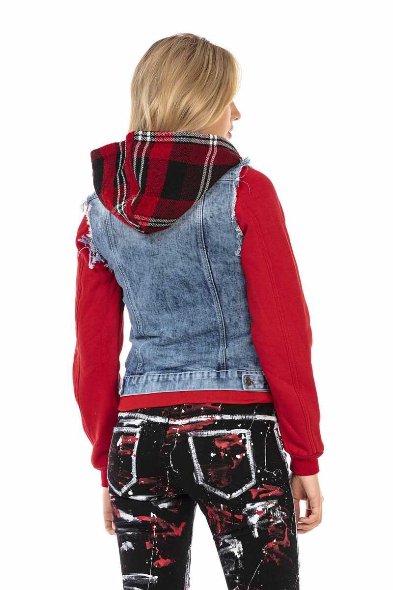 WJ191 Women's denim jacket in a sporty look