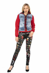 WJ191 Women's denim jacket in a sporty look