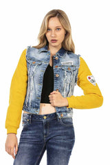 WJ192 Women's denim jacket in a sporty look