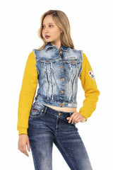 WJ192 Women's denim jacket in a sporty look