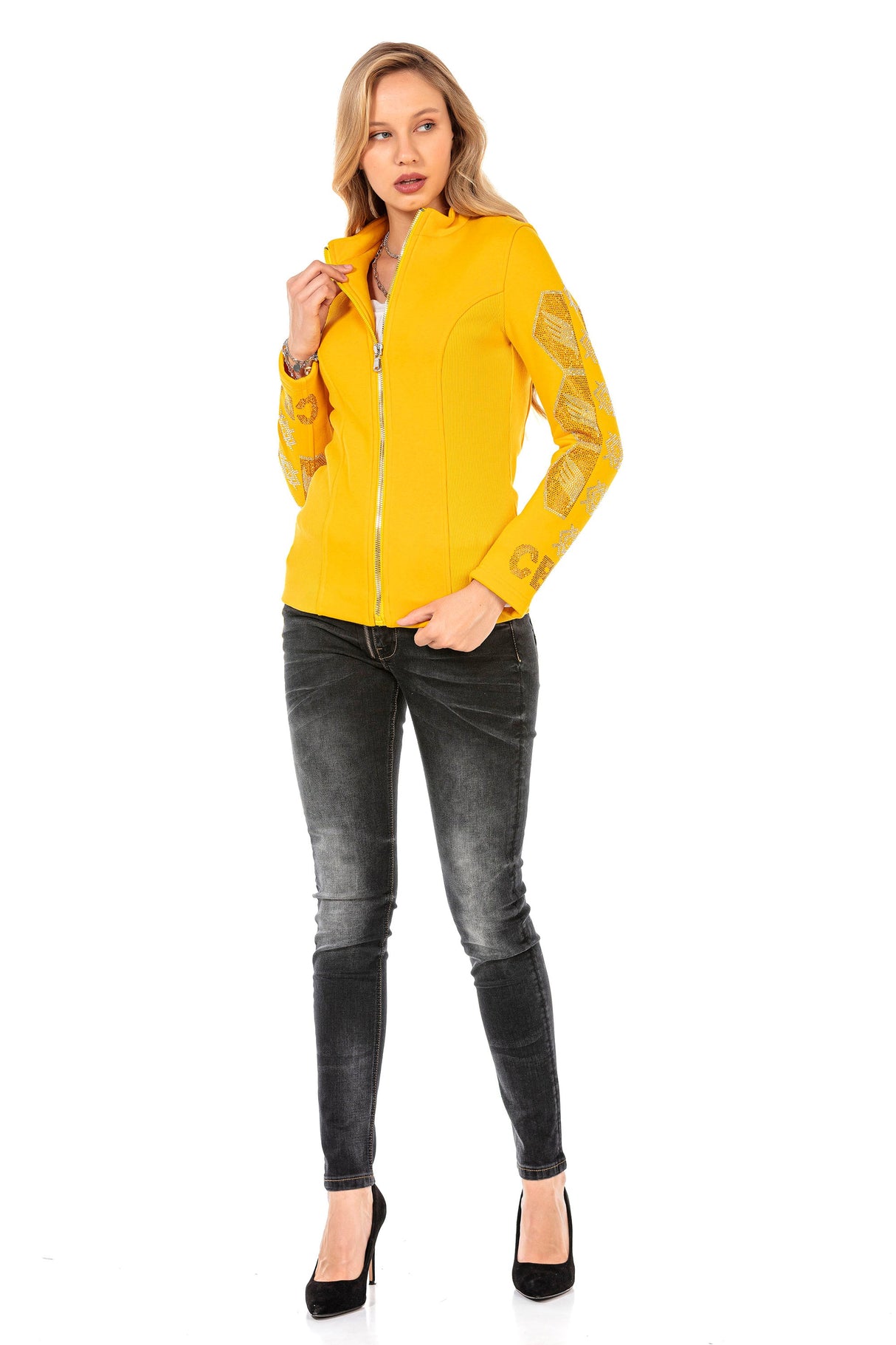 WJ197 Women's outdoor jacket with sparkling stone trim