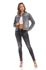 WJ206 Women's denim jacket with contrasting stitching