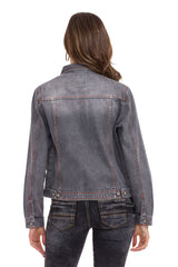 WJ206 Women's denim jacket with contrasting stitching