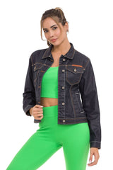 WJ207 Women's denim jacket with stylish, eye-catching elements