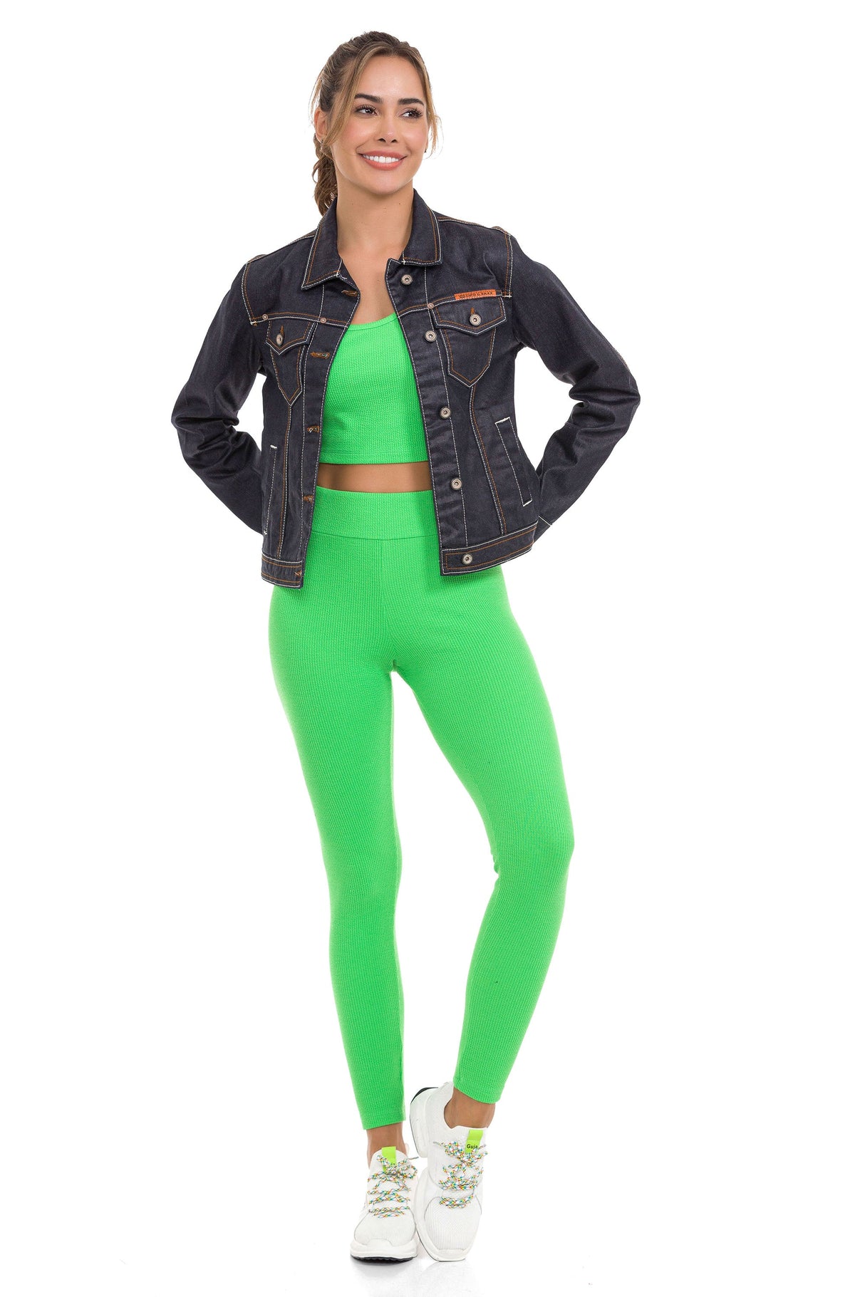 WJ207 Women's denim jacket with stylish, eye-catching elements