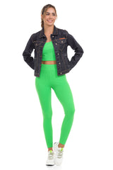 WJ207 Women's denim jacket with stylish, eye-catching elements