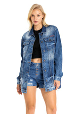 WJ211 Women's denim jacket with stylish, eye-catching elements