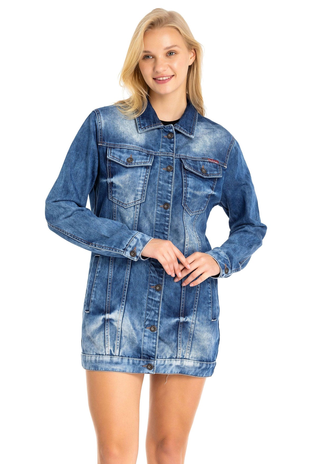 WJ211 Women's denim jacket with stylish, eye-catching elements