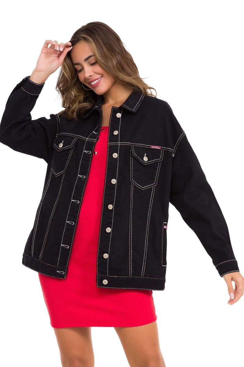 WJ211 Women's denim jacket with stylish, eye-catching elements