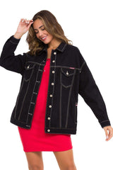 WJ211 Women's denim jacket with stylish, eye-catching elements
