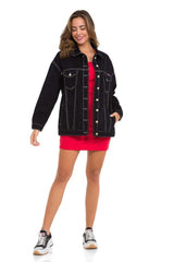 WJ211 Women's denim jacket with stylish, eye-catching elements