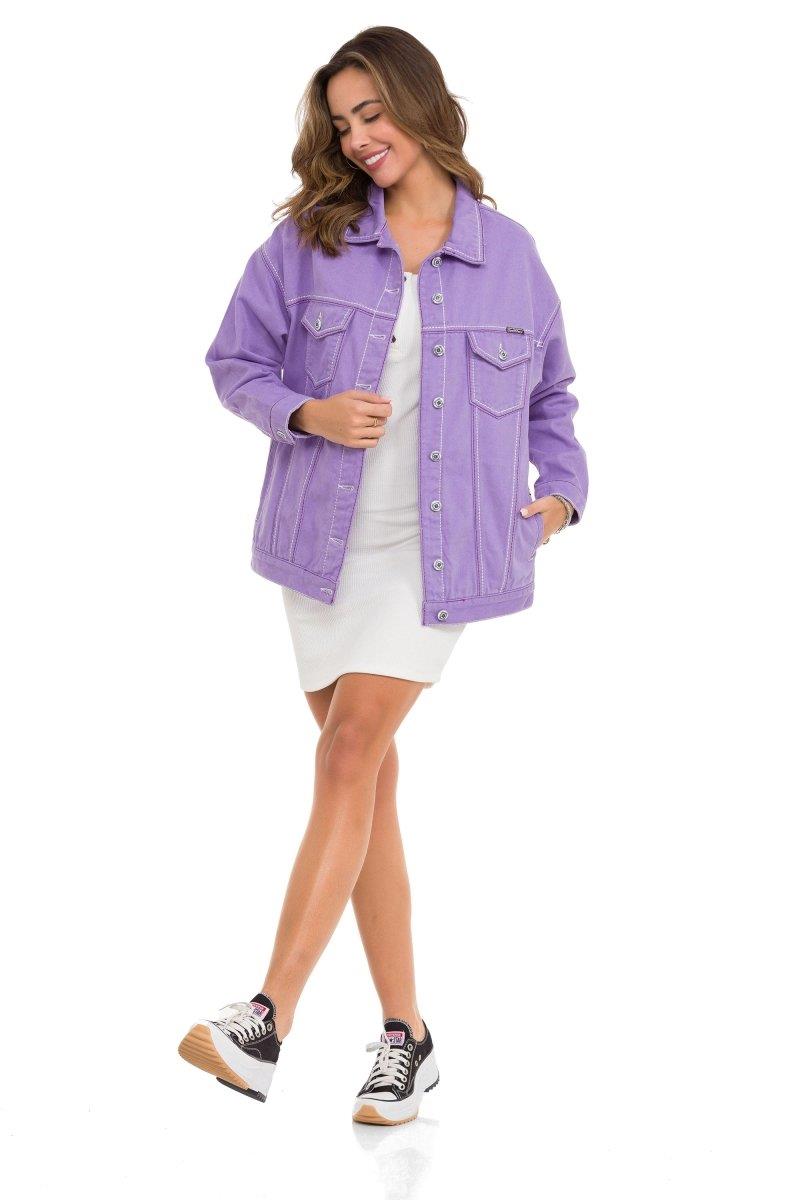 WJ211 Women's denim jacket with stylish, eye-catching elements