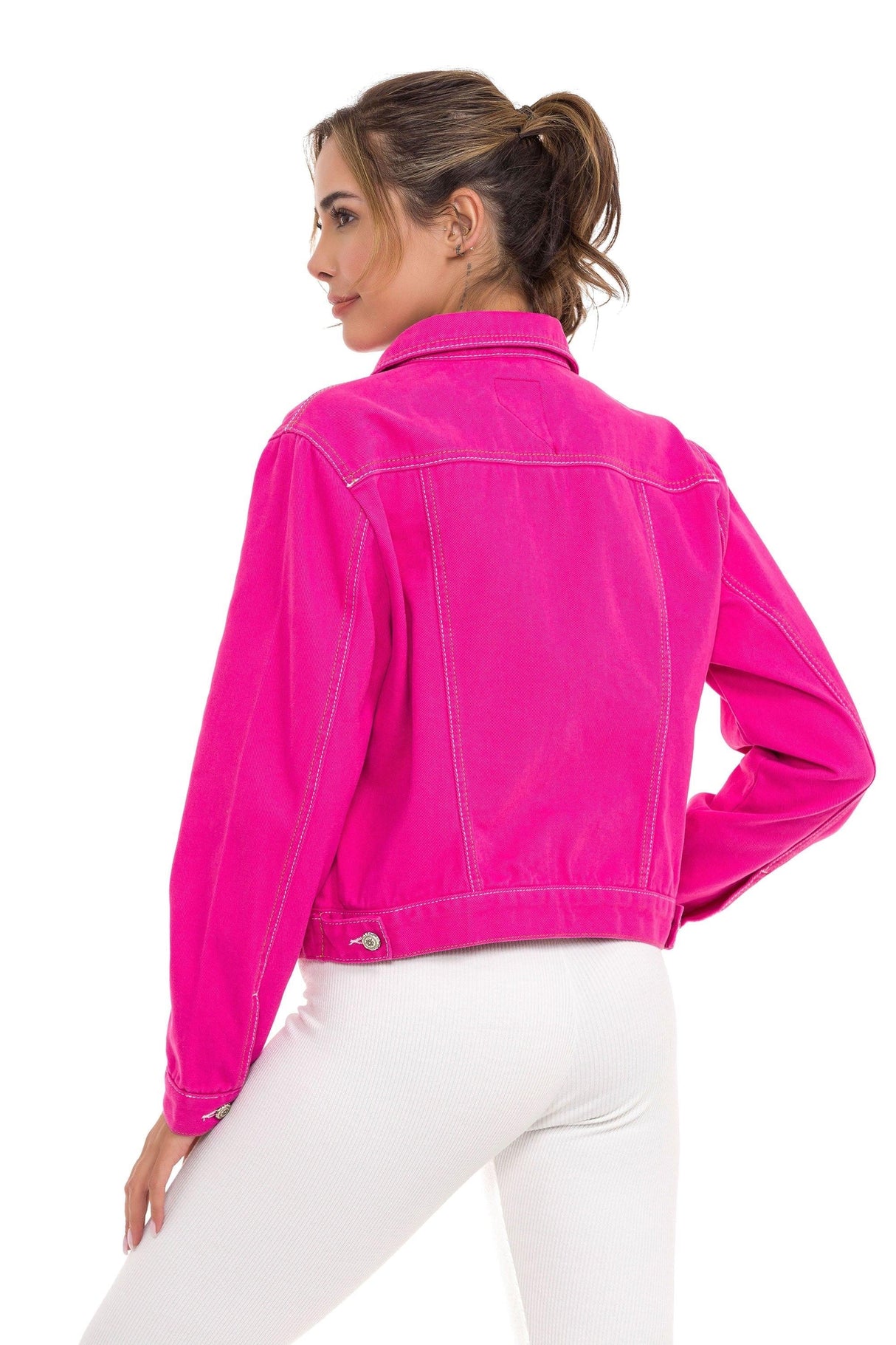 WJ212 Women's denim jacket with stylish, eye-catching elements