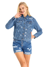 WJ212 Women's denim jacket with stylish, eye-catching elements