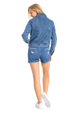 WJ212 Women's denim jacket with stylish, eye-catching elements