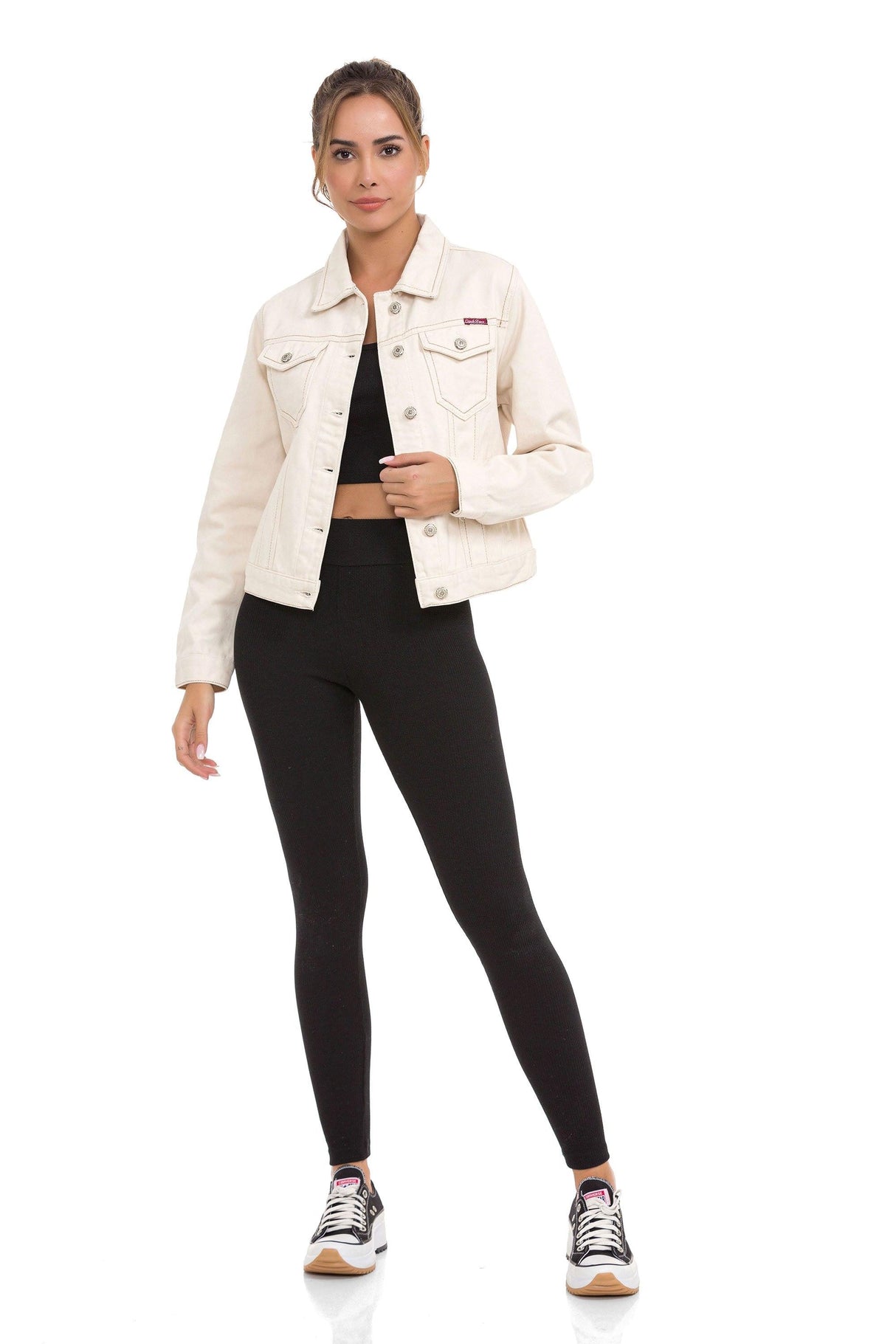 WJ212 Women's denim jacket with stylish, eye-catching elements