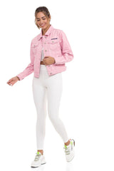 WJ212 Women's denim jacket with stylish, eye-catching elements
