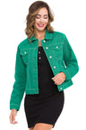 WJ212 Women's denim jacket with stylish, eye-catching elements