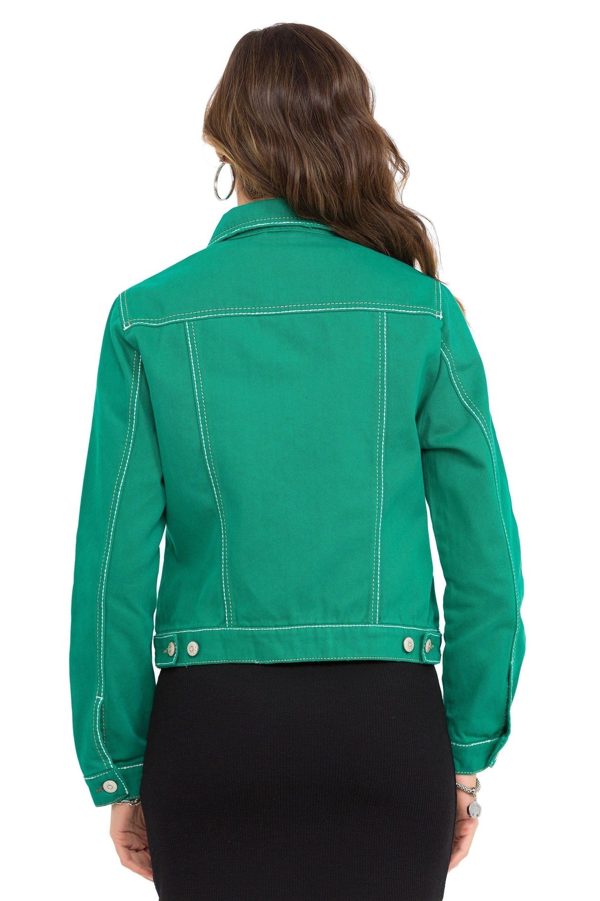 WJ212 Women's denim jacket with stylish, eye-catching elements