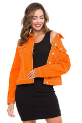 WJ212 Women's denim jacket with stylish, eye-catching elements