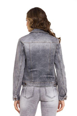 WJ212 Women's denim jacket with stylish, eye-catching elements