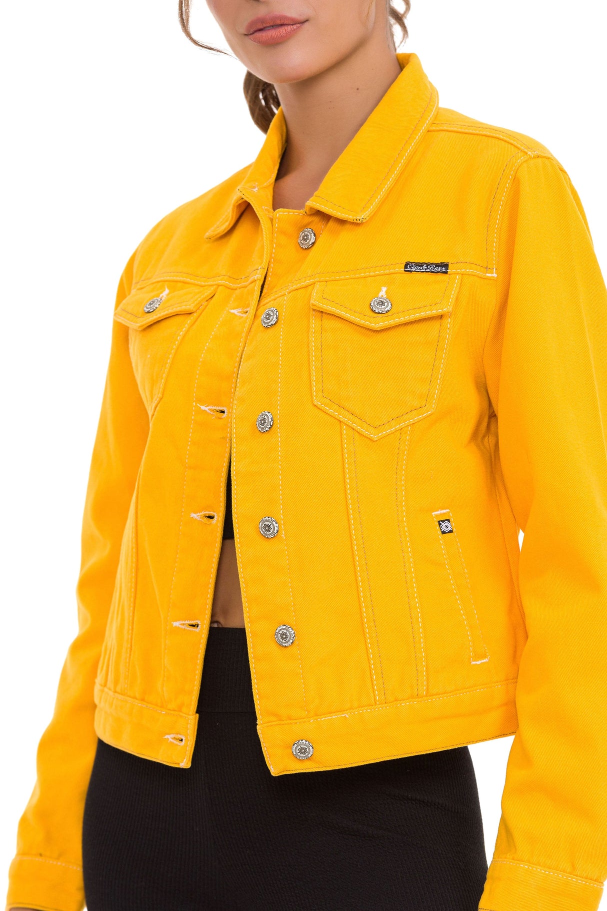 WJ212 Women's denim jacket with stylish, eye-catching elements