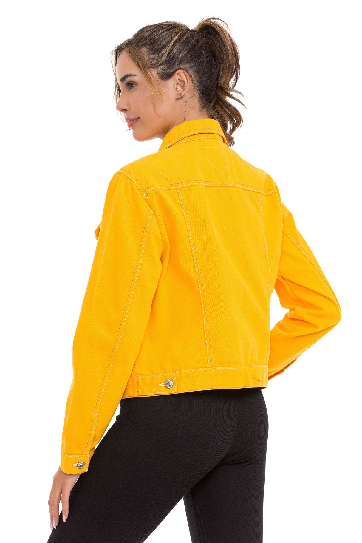 WJ212 Women's denim jacket with stylish, eye-catching elements