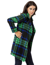 WJ220 women's long jacket in checked design