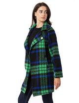 WJ220 women's long jacket in checked design