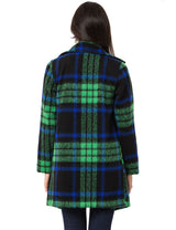 WJ220 women's long jacket in checked design
