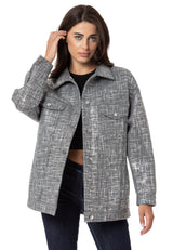 WJ222 Women's jacket with striped pattern in a glossy finish