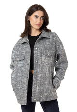 WJ222 Women's jacket with striped pattern in a glossy finish