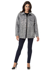 WJ222 Women's jacket with striped pattern in a glossy finish