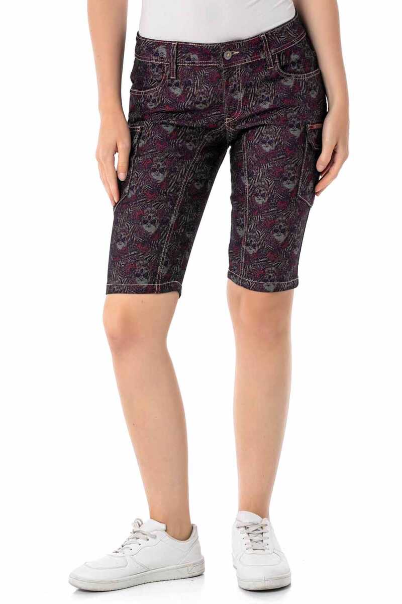WK180 Women's Capri Shorts with trendy all-over pattern