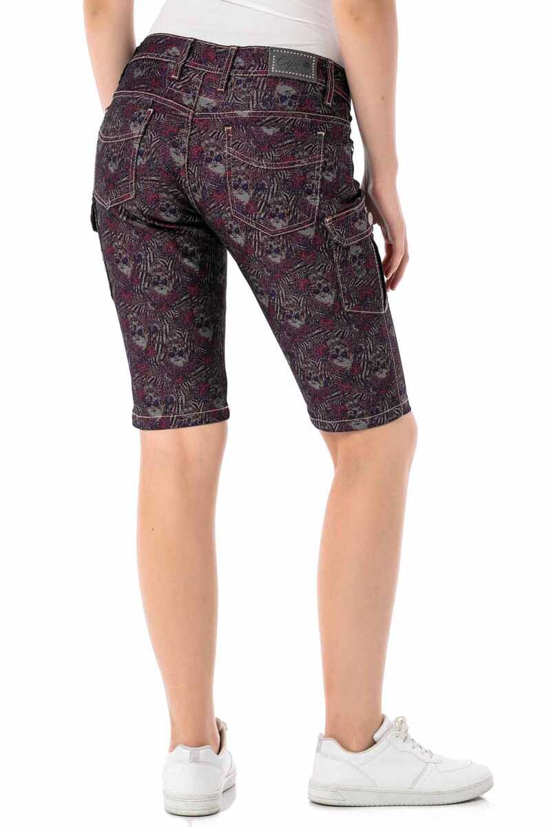 WK180 Women's Capri Shorts with trendy all-over pattern