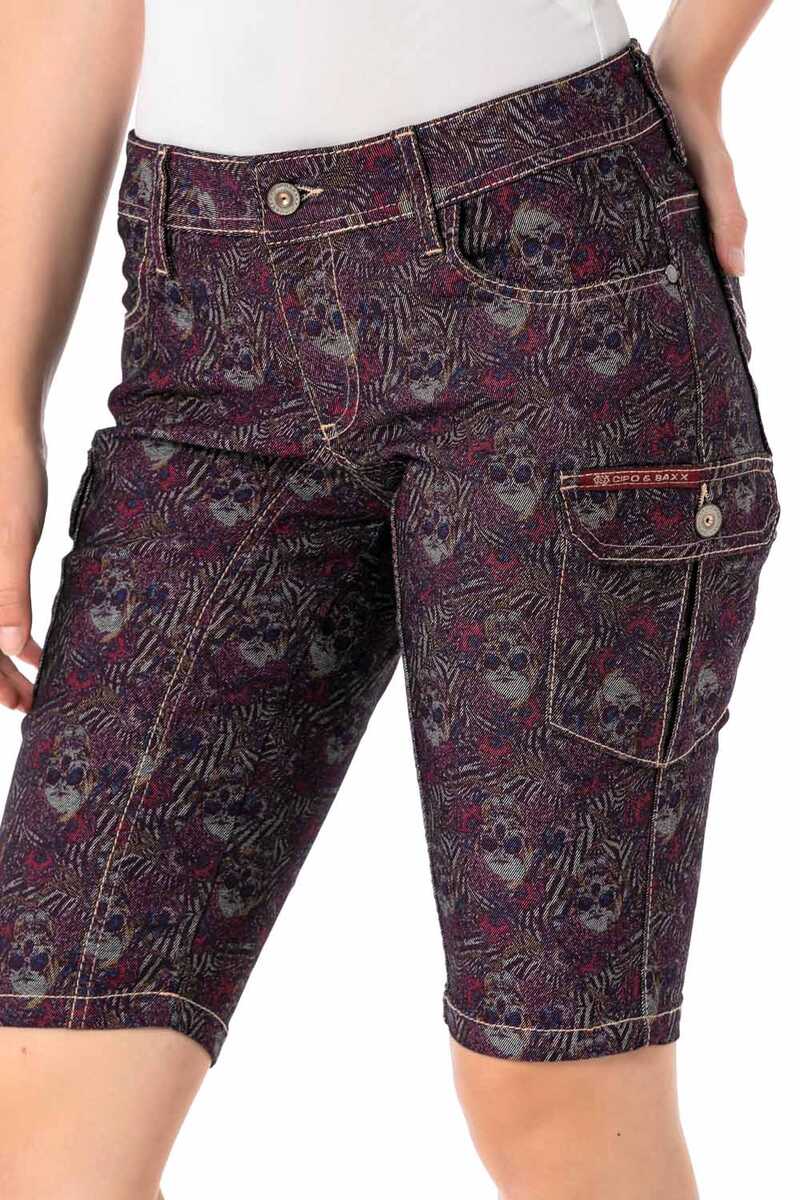 WK180 Women's Capri Shorts with trendy all-over pattern