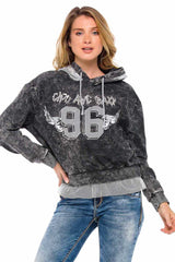 WL207 Women's hooded sweatshirt in a sporty college look