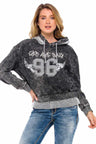 WL207 Women's hooded sweatshirt in a sporty college look
