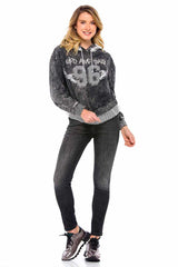 WL207 Women's hooded sweatshirt in a sporty college look