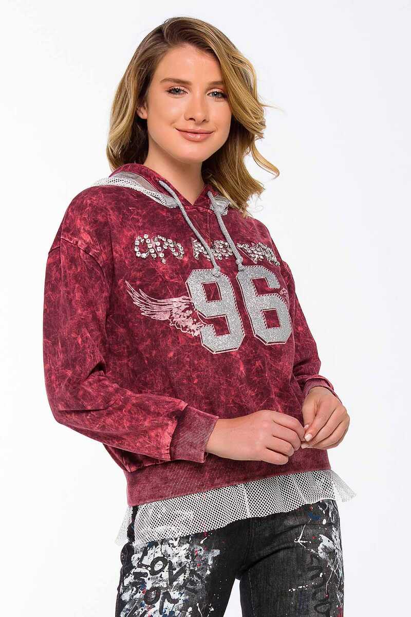 WL207 Women's hooded sweatshirt in a sporty college look