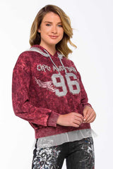 WL207 Women's hooded sweatshirt in a sporty college look