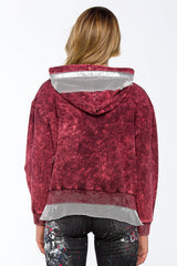 WL207 Women's hooded sweatshirt in a sporty college look