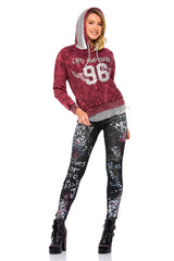 WL207 Women's hooded sweatshirt in a sporty college look