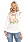 WL240 women's hooded sweatshirt with a sophisticated mesh design