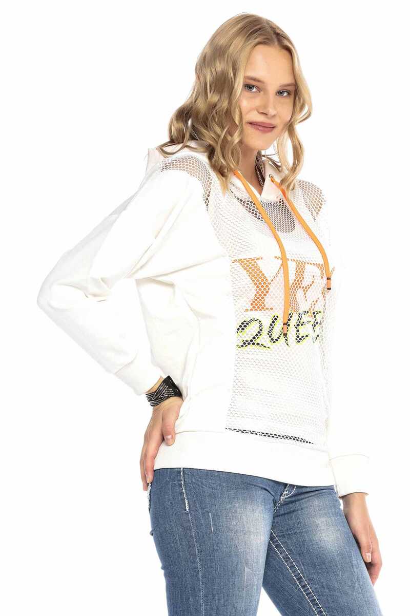 WL240 women's hooded sweatshirt with a sophisticated mesh design