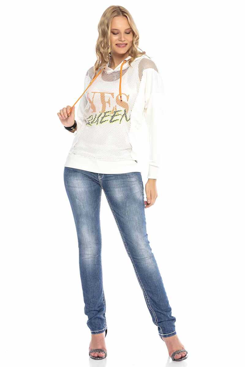 WL240 women's hooded sweatshirt with a sophisticated mesh design