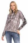 WL255 Women's hooded sweatshirt with stylish batik pattern