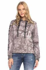 WL255 Women's hooded sweatshirt with stylish batik pattern
